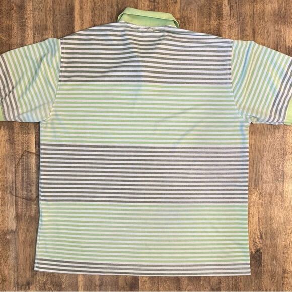 VTG Lacoste Polo Cotton Color-Block Stripe Golf Resort Green Gray Men's 5, XXL - Picture 8 of 8
